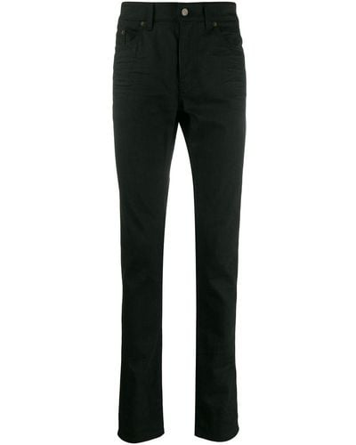 Saint Laurent Skinny-fit Jeans In Used Black Denim - ブラック