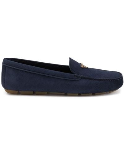 Prada Loafers Met Logo - Blauw