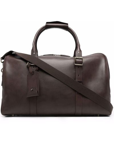 Aspinal of London Harrison Weekender Leather Holdall - Brown