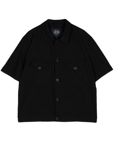 MAN ON THE BOON. Short Sleeved Buttoned Jacket - Black