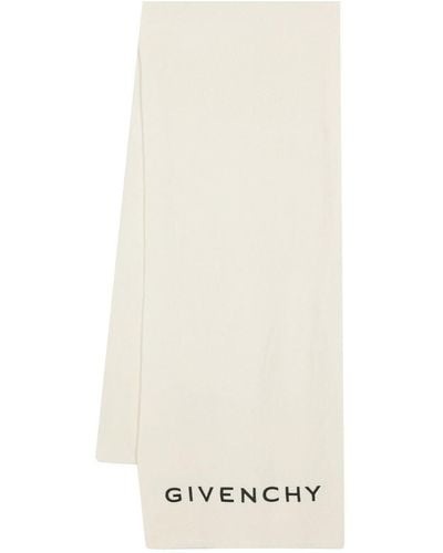 Givenchy Gestrickter Schal mit Logo-Print - Weiß