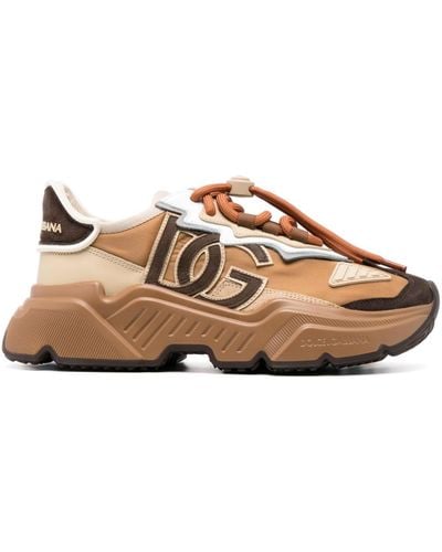 Dolce & Gabbana Panelled Drawstring Trainers - Brown