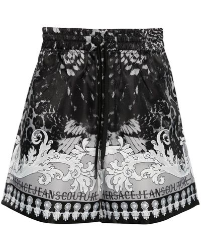 Versace Shorts con stampa Watercolour Couture - Nero