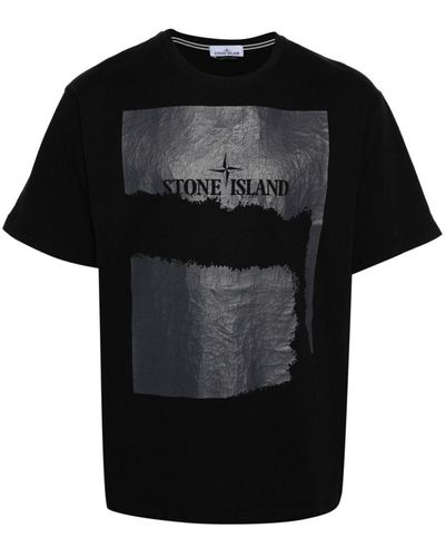 Stone Island Katoenen T-shirt - Zwart