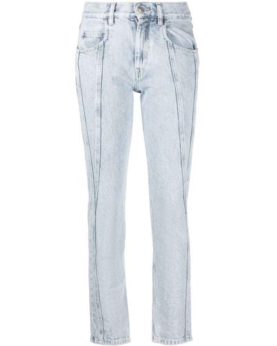 Isabel Marant Halbhohe Straight-Leg-Jeans - Blau