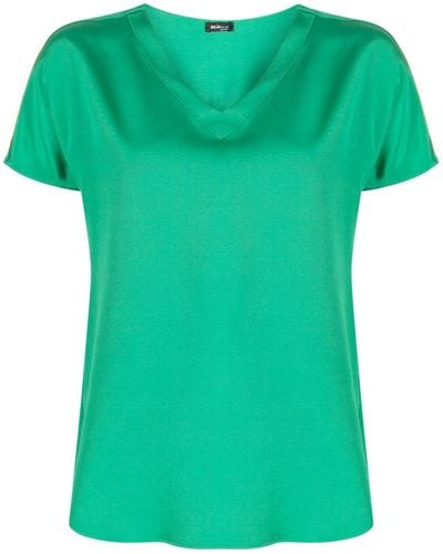Kiton V-neck Short-sleeve Blouse - Green