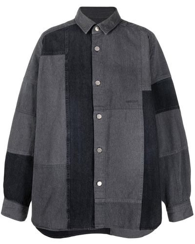 Ambush Chemise en jean à design patchwork - Noir