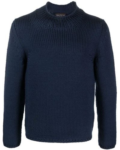 Roberto Del Carlo Chunky-knit Merino Wool Sweater - Blue