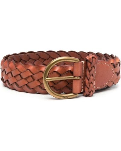 Polo Ralph Lauren Woven Leather Belt - Brown