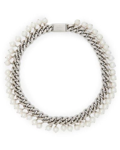 Jil Sander Freshwater Pearl Chain Necklace - Metallic