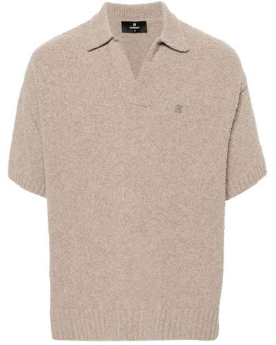 Represent V-neck Bouclé Polo Shirt - Natural