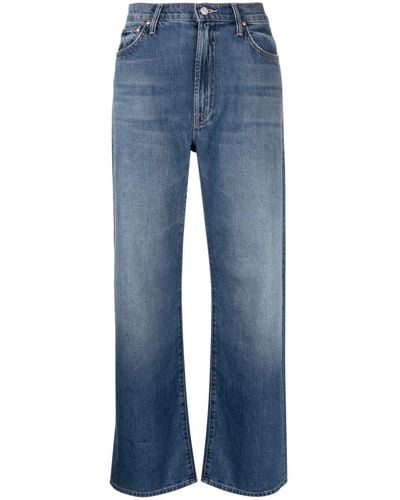 Mother The Dodger Ankle Cropped Straight-leg Jeans - Blue
