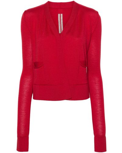 Rick Owens Open-front Wool Cardigan - Red