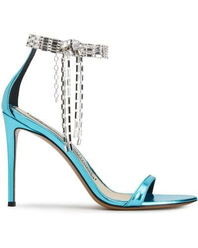 Alexandre Vauthier 105mm Crystal-embellished Sandals - Blue