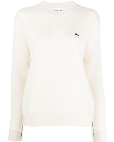 Lacoste Logo-patch Crew-neck Sweater - White