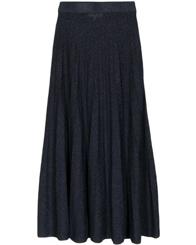 Ba&sh Brycey pleated A-line skirt - Azul