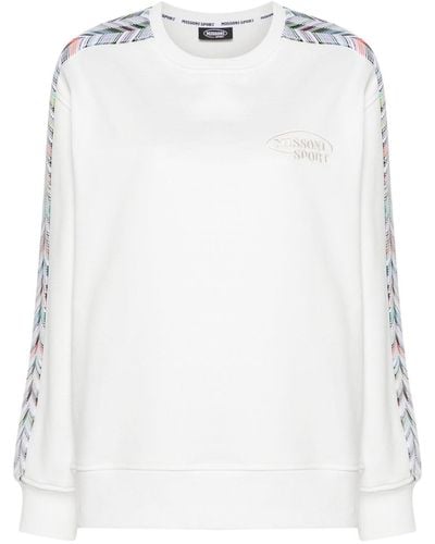 Missoni Zigzag-woven-panel Sweatshirt - White