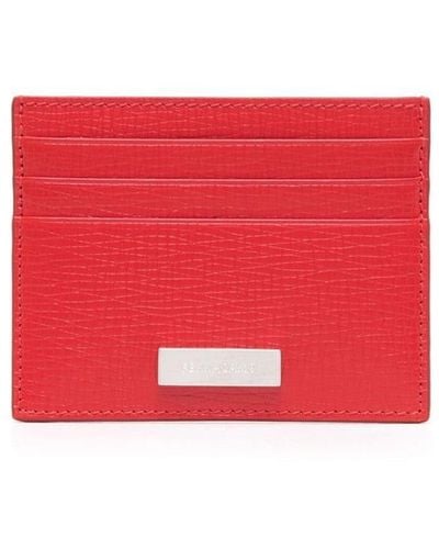 Ferragamo Logo-plaque Leather Cardholder - Red