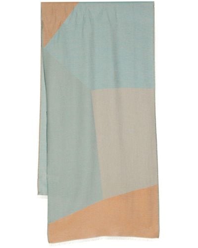 Paul Smith Colour-block frayed-edge scarf - Grün