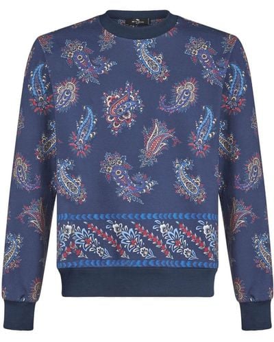 Etro Sweatshirt mit Paisley-Print - Blau