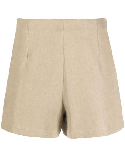 LeKasha Ezbet High-waist Linen Shorts - Natural