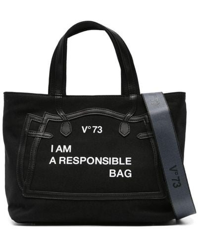 V73 Responsible Canvas Shoulder Bag - Black