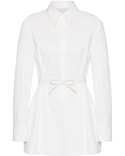 Valentino Garavani Belted Cotton-poplin Shirt Dress - White