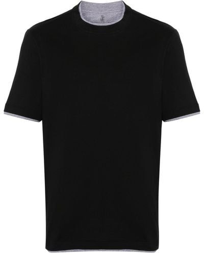 Brunello Cucinelli レイヤード Tシャツ - ブラック