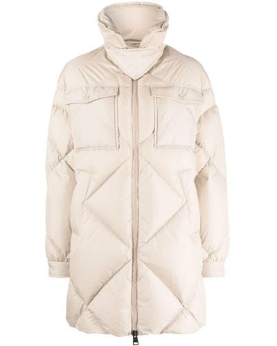 Herno Spread-collar Quilted Puffer Coat - Natural