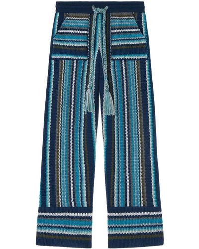 Alanui Ushuaia Stories Knitted Trousers - Blue