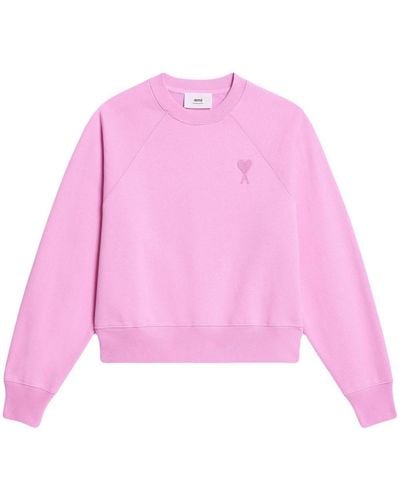 Ami Paris Sweatshirt aus Bio-Baumwolle - Pink