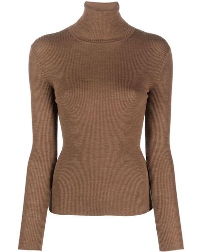 P.A.R.O.S.H. Roll-neck Wool Sweater - Brown