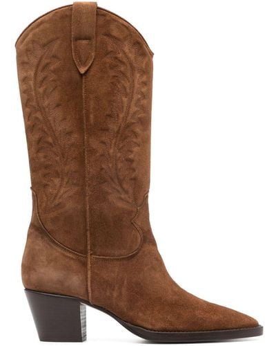 Anna F. 60mm Texan Suede Boots - Brown