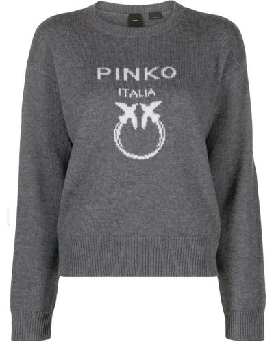 Pinko Jersey con motivo Love Birds - Gris