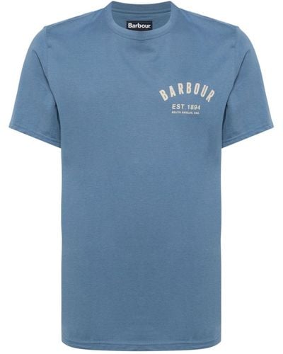 Barbour Logo-print Cotton T-shirt - Blue