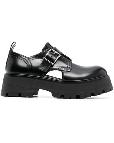 Alexander McQueen Side-buckle Fastening Brogue Shoes - Black