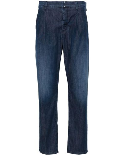 Incotex Halbhohe Slim-Fit-Jeans - Blau