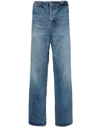 Maison Mihara Yasuhiro High Waist Straight Jeans - Blauw