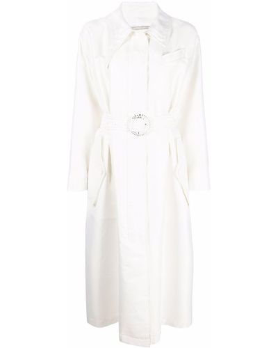 Giorgio Armani Long Belted Trench Coat - White