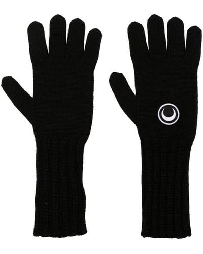 Marine Serre Crescent Moon-motif Wrist-length Wool Gloves - Black
