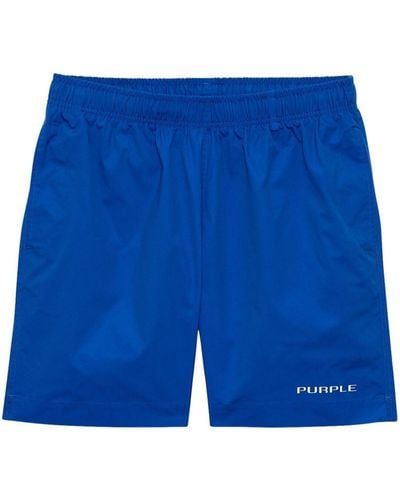 Purple Brand Wordmark All Around Swim Shorts - Blue