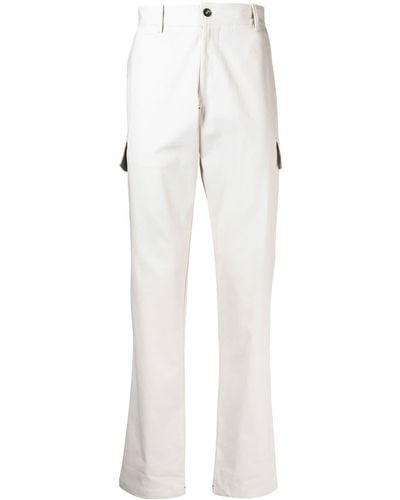 Isaia Drill Mid-rise Cargo Pants - White
