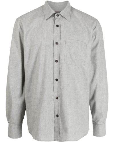 Peserico Long-sleeve Cotton Shirt - Grey