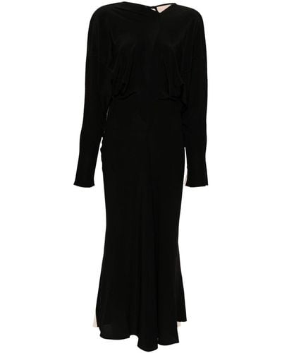 Victoria Beckham Colour-block Crepe Maxi Dress - Black