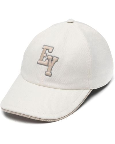 Eleventy Embroidered-logo Baseball Cap - White