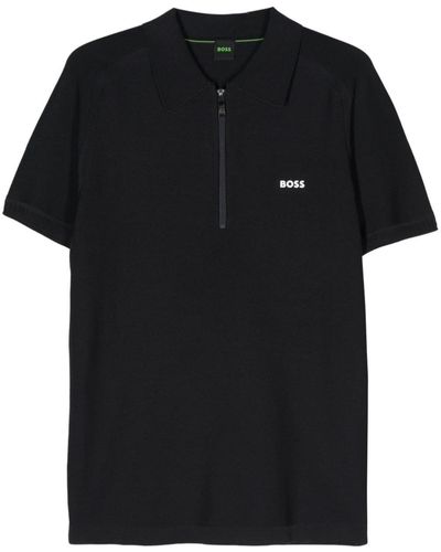 BOSS Polo con logo de goma - Negro
