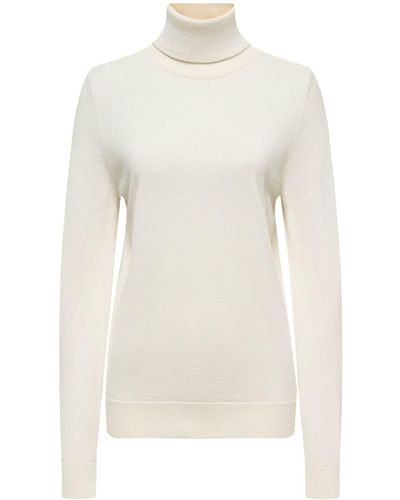 12 STOREEZ Rollneck Merino Sweater - White