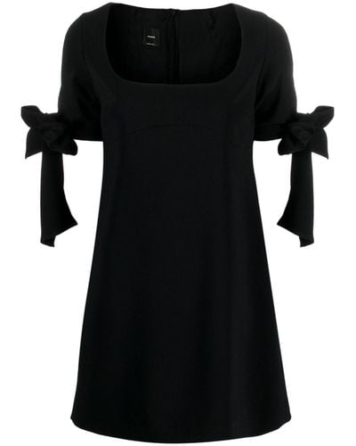 Pinko Bow-detailing Square-neck Dress - Black