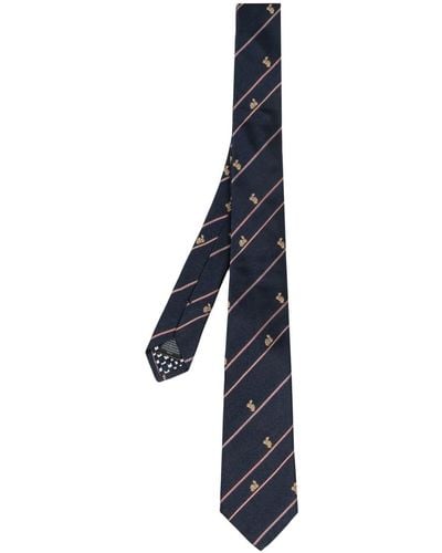 Paul Smith Cravatta con ricamo - Blu