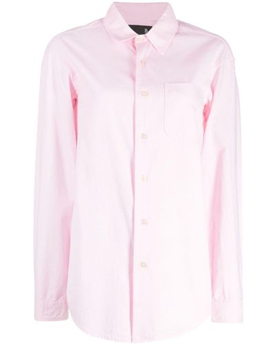 R13 Camisa de manga larga - Rosa